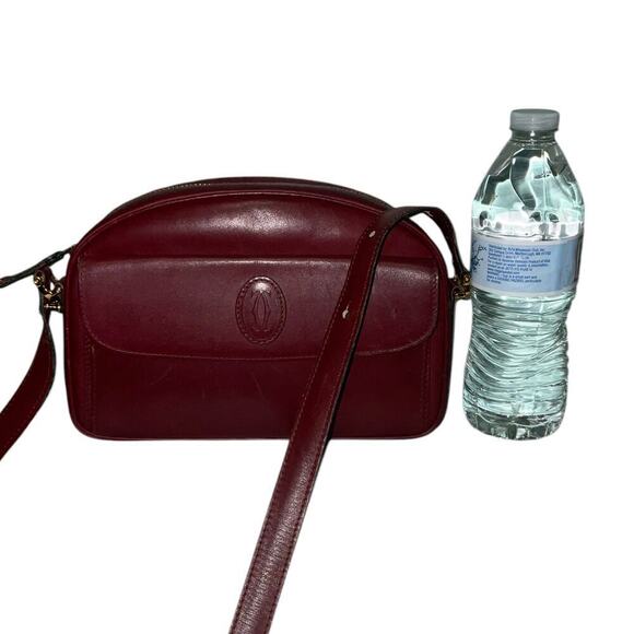 Cartier Must de Cartier Burgundy Leather Crossbody Shoulder Bag With Dustbag - Picture 15 of 16